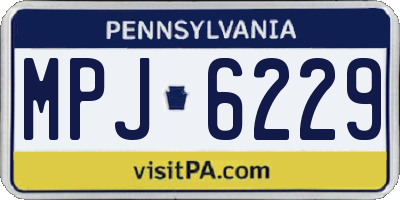 PA license plate MPJ6229