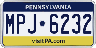 PA license plate MPJ6232