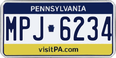 PA license plate MPJ6234