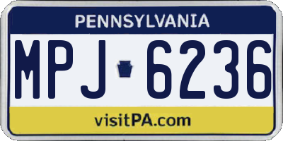 PA license plate MPJ6236
