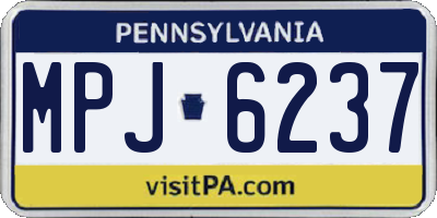 PA license plate MPJ6237
