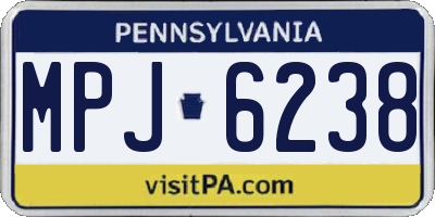 PA license plate MPJ6238
