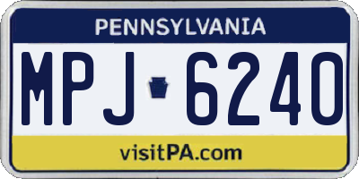 PA license plate MPJ6240
