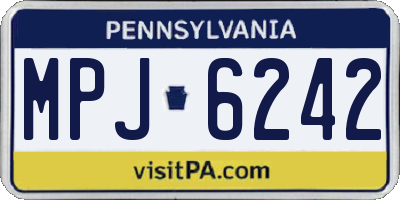 PA license plate MPJ6242