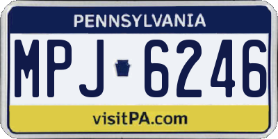 PA license plate MPJ6246