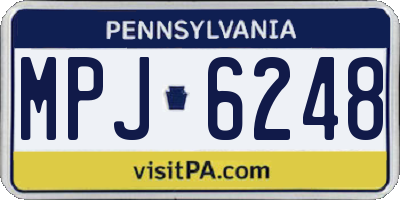 PA license plate MPJ6248