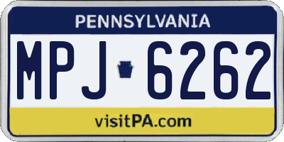PA license plate MPJ6262