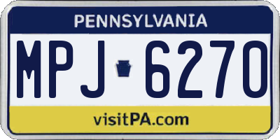 PA license plate MPJ6270