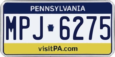 PA license plate MPJ6275