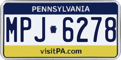 PA license plate MPJ6278