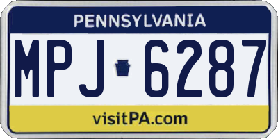 PA license plate MPJ6287