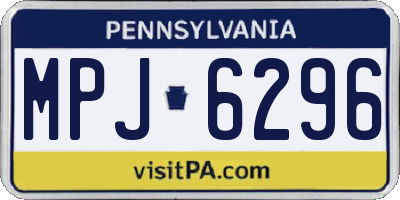 PA license plate MPJ6296