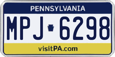 PA license plate MPJ6298