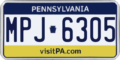 PA license plate MPJ6305