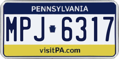 PA license plate MPJ6317