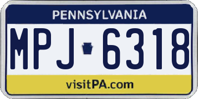 PA license plate MPJ6318