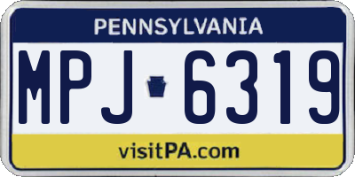 PA license plate MPJ6319