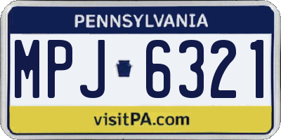 PA license plate MPJ6321