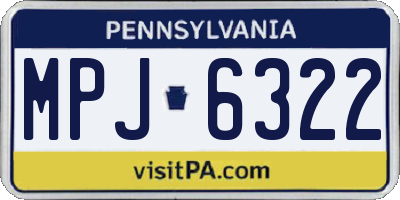 PA license plate MPJ6322