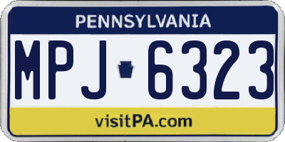PA license plate MPJ6323