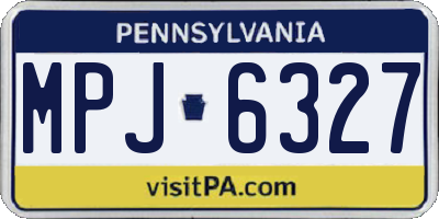 PA license plate MPJ6327