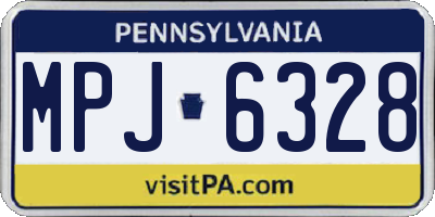 PA license plate MPJ6328