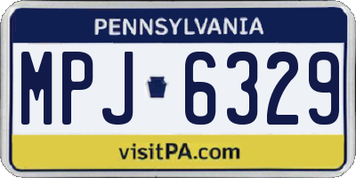 PA license plate MPJ6329