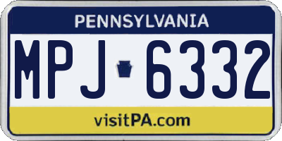 PA license plate MPJ6332