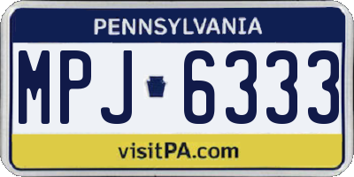 PA license plate MPJ6333