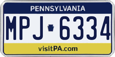 PA license plate MPJ6334