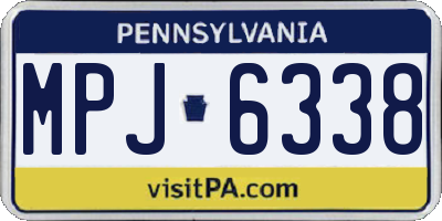 PA license plate MPJ6338