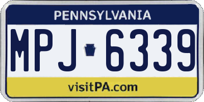 PA license plate MPJ6339