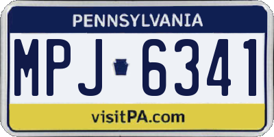 PA license plate MPJ6341