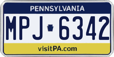 PA license plate MPJ6342