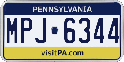PA license plate MPJ6344