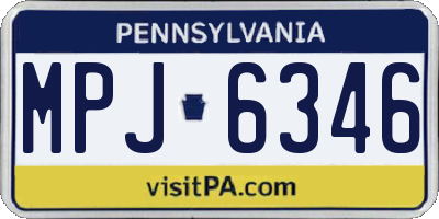 PA license plate MPJ6346