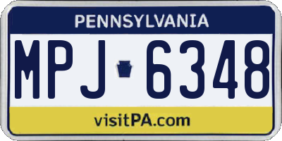 PA license plate MPJ6348