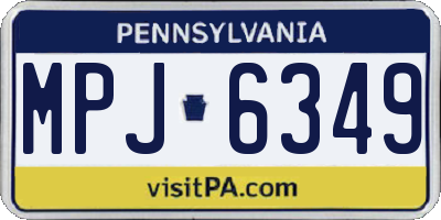 PA license plate MPJ6349
