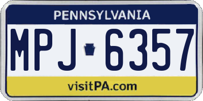 PA license plate MPJ6357