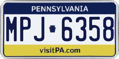 PA license plate MPJ6358