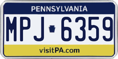 PA license plate MPJ6359