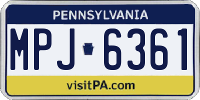 PA license plate MPJ6361