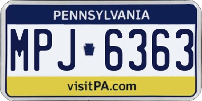 PA license plate MPJ6363