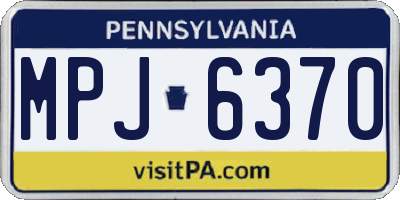 PA license plate MPJ6370