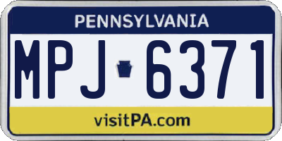 PA license plate MPJ6371