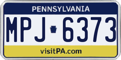 PA license plate MPJ6373