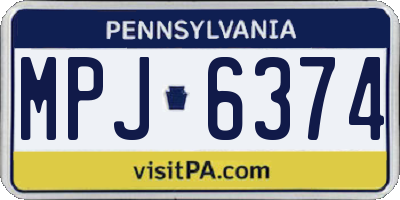 PA license plate MPJ6374