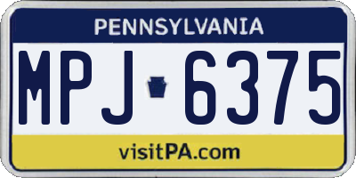 PA license plate MPJ6375