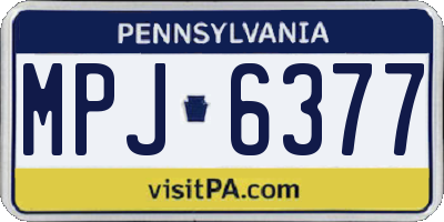 PA license plate MPJ6377