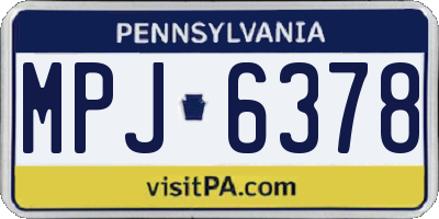 PA license plate MPJ6378